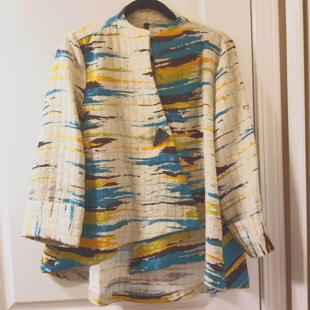 Colorful, asymmetric styled jacket from IC Collection